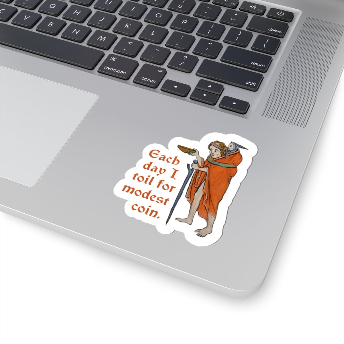 Toiling for Modest Coin Sticker